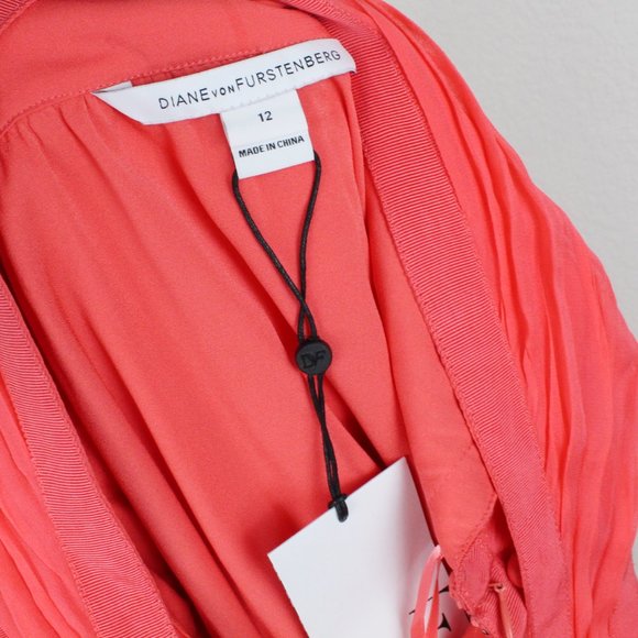 NWT Diane Von Furstenberg DVF Silk Pleated Dress| Flowy Weddings & Special Event - Picture 7 of 15